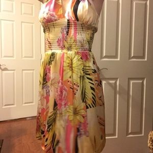Beautiful multi color silk Cache dress